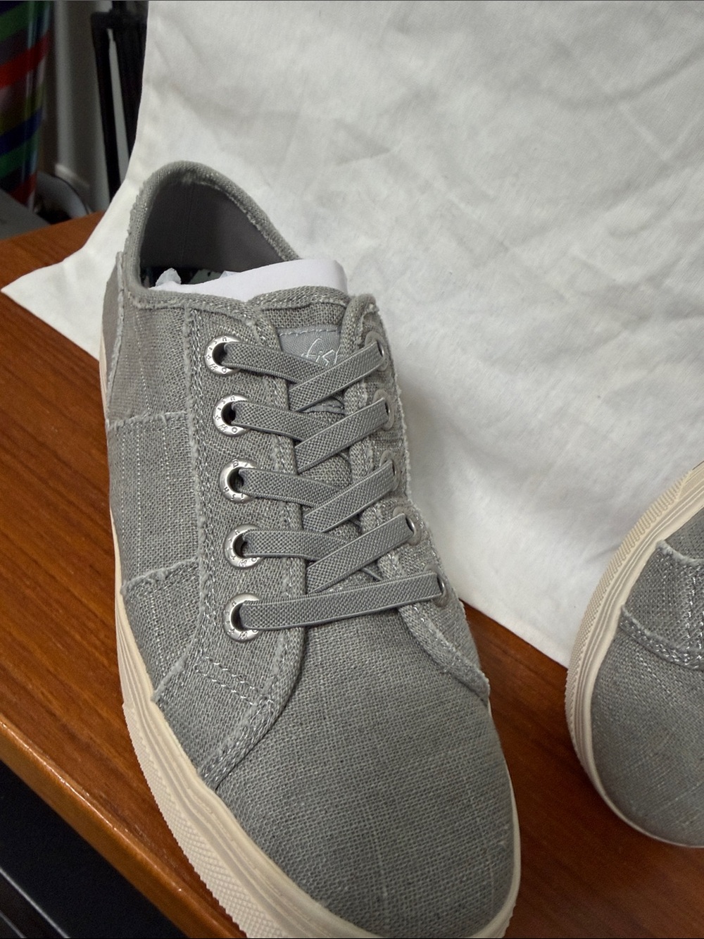 Blowfish Malibu Women's Gray Canvas Lace-Up Sneakers - Picture 4 of 5